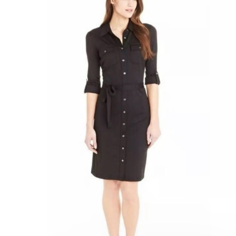 J. McLaughlin Black Long Sleeve Dress - Picture 2 of 8